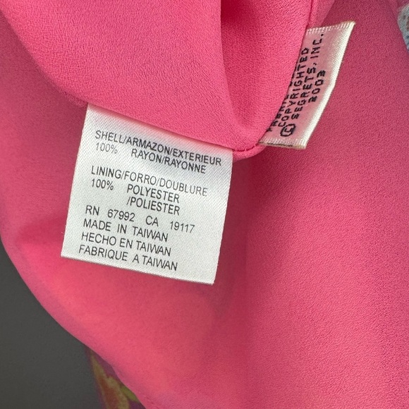 Vintage Y2K Sigrid Olsen Sport Pink Floral Sleeveless Midi Dress Women 8 Easter - Picture 9 of 10